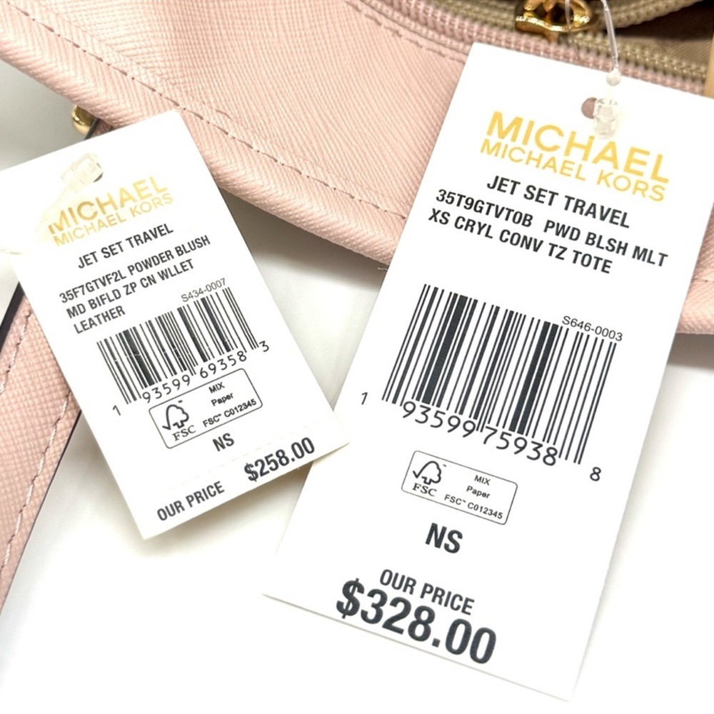 Michael Kors Jet Set Travel XS Logo Top-Zip Tote Bag & Matching Bifold Wallet - Picture 13 of 13